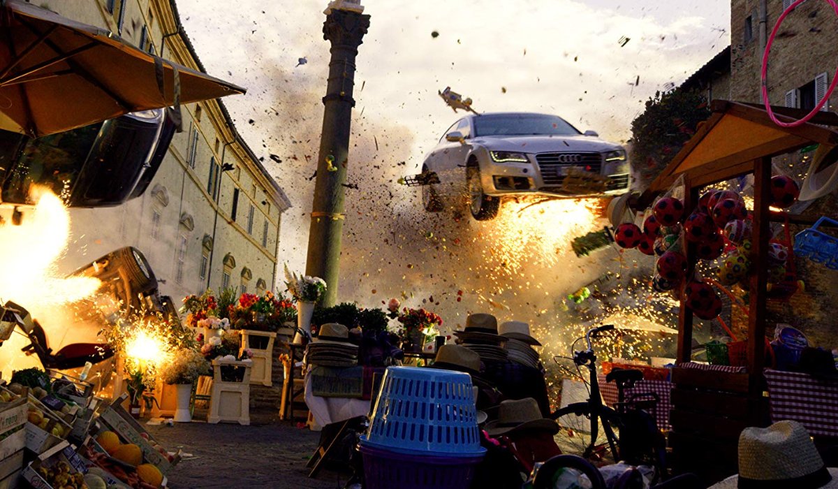 6 Underground a gigantic explosion with a car riding above it all