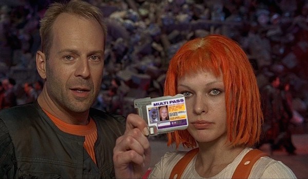 Bruce Willis and Milla Jovovich in The Fifth Element