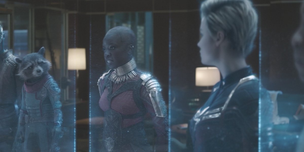 Bradley Cooper, Danai Gurira, and Brie Larson in Avengers: Endgame