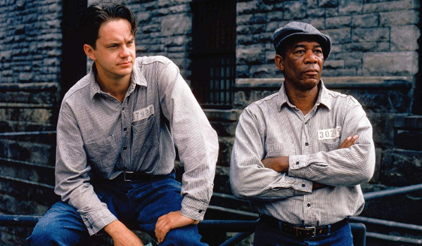 The Shawshank Redemption Andy and Red hanging out in the yard