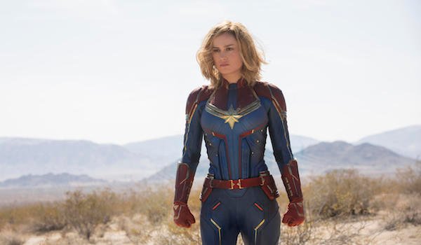 Captain Marvel suited up in Captain Marvel