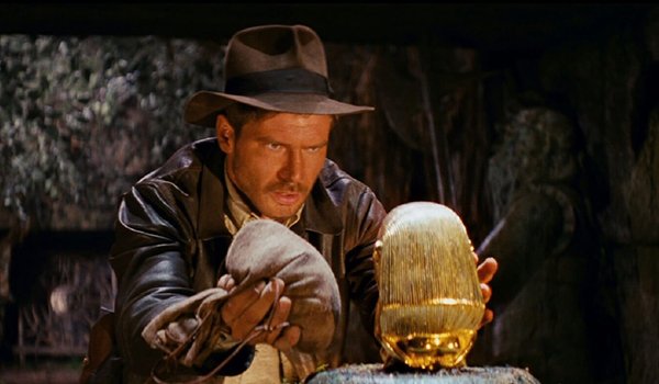 Harrison Ford goes for the relic at the beginning of Raiders Of The Lost Ark
