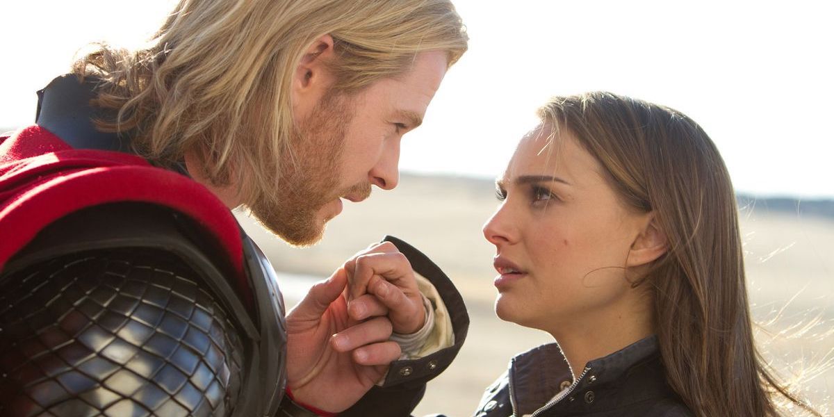 Chris Hemsworth and Natalie Portman as Thor and Jane Foster in 2011 movie