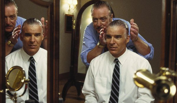 Dirty Rotten Scoundrels Michael Caine does Steve Martin's hair in a mirror