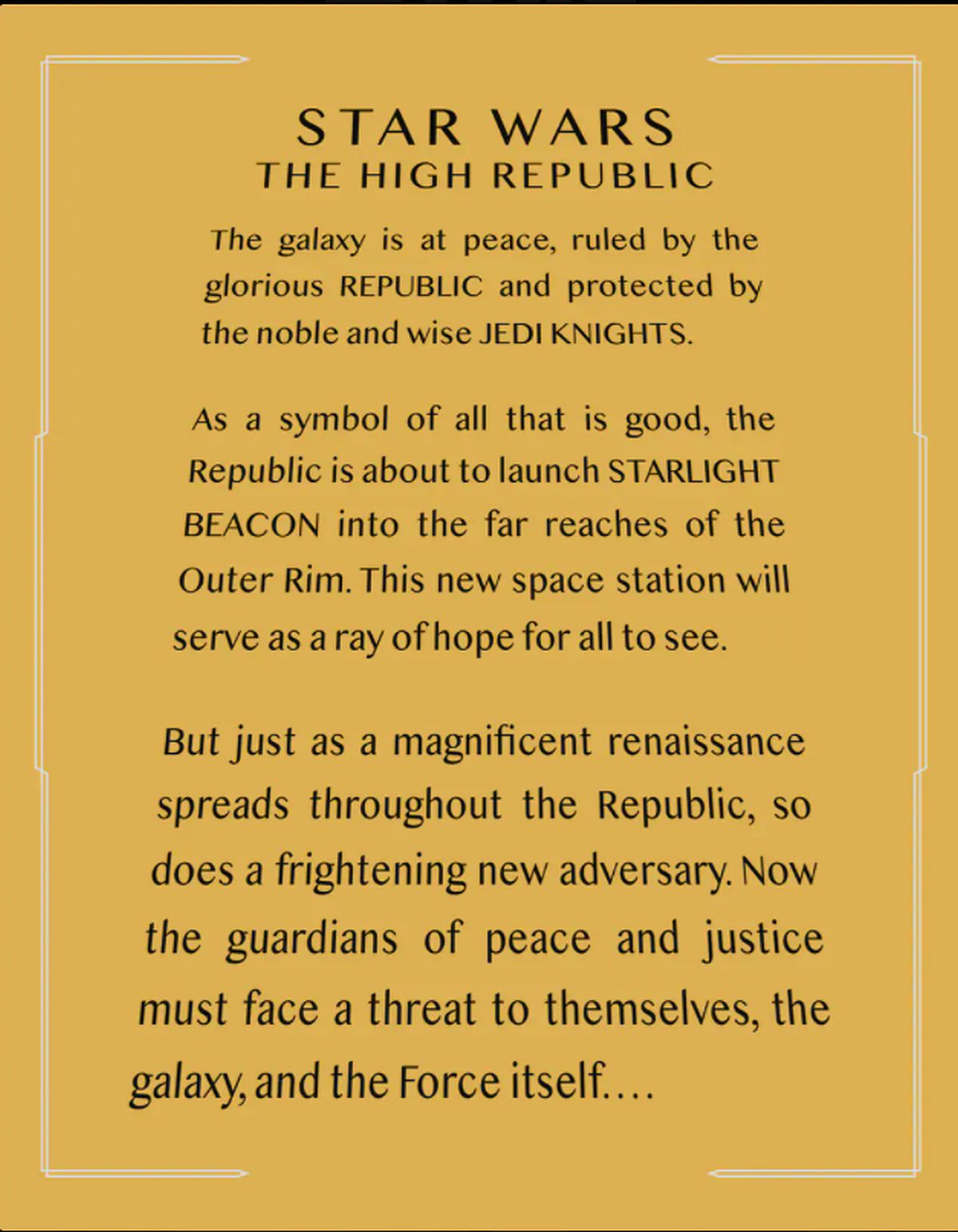 The High Republic crawl