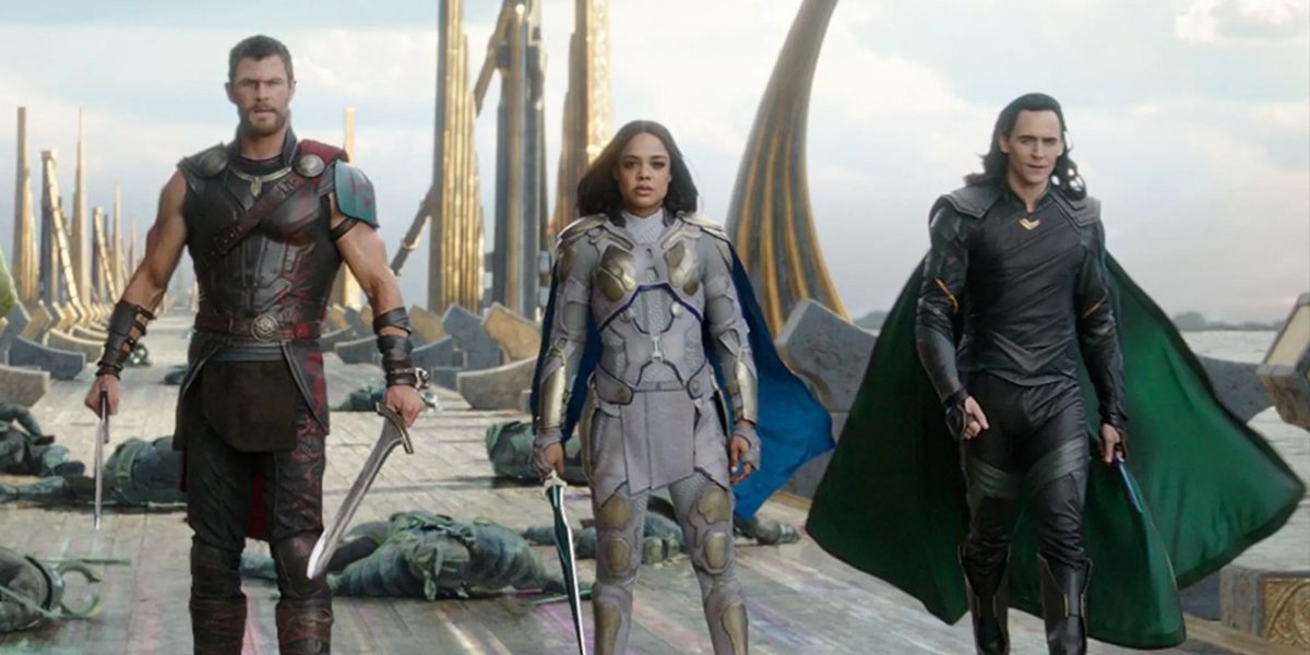 Thor Valkyrie and Loki in Thor Ragnarok