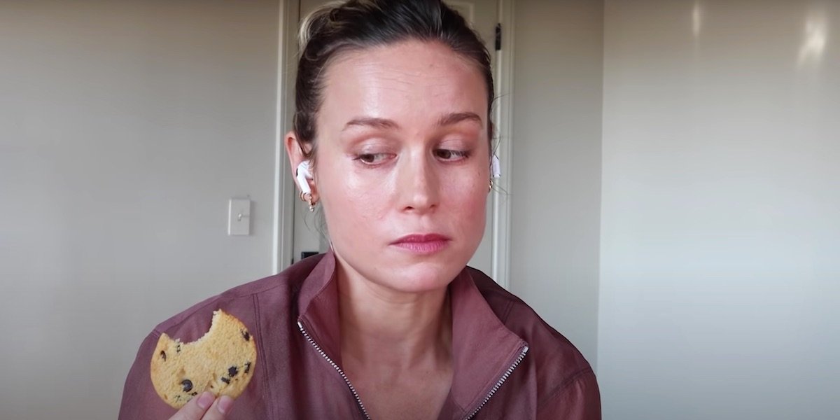 Brie Larson eating cookie