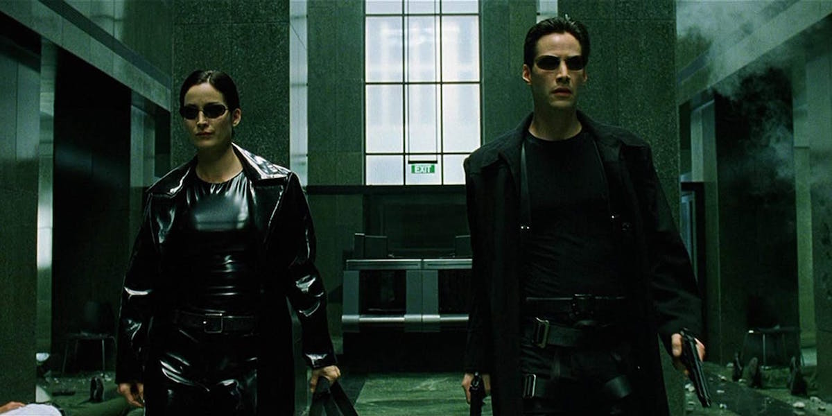Neo and Trinity in The Matrix