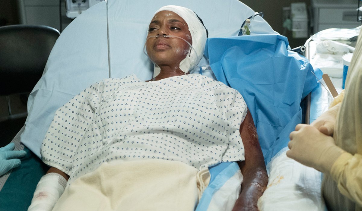 Temporada 13 de Grey's Anatomy Stephanie deixa o hospital após ser queimada em incêndio