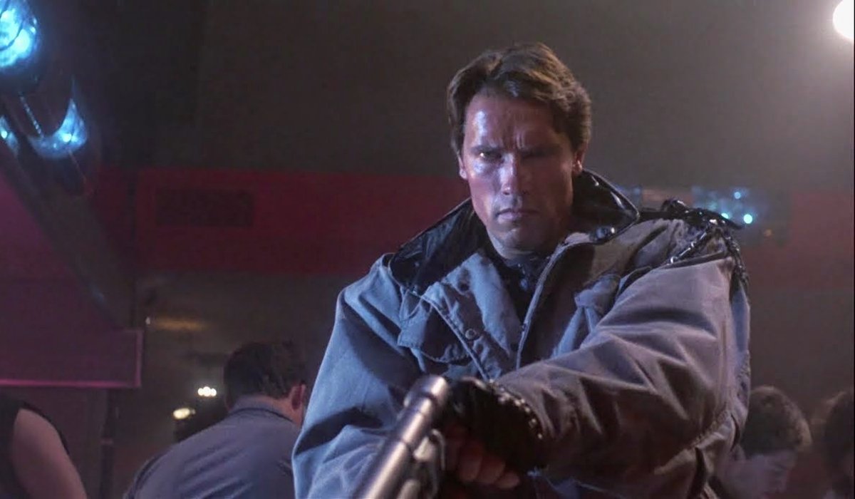 The Terminator The T-800 raising his pistol to make the kill