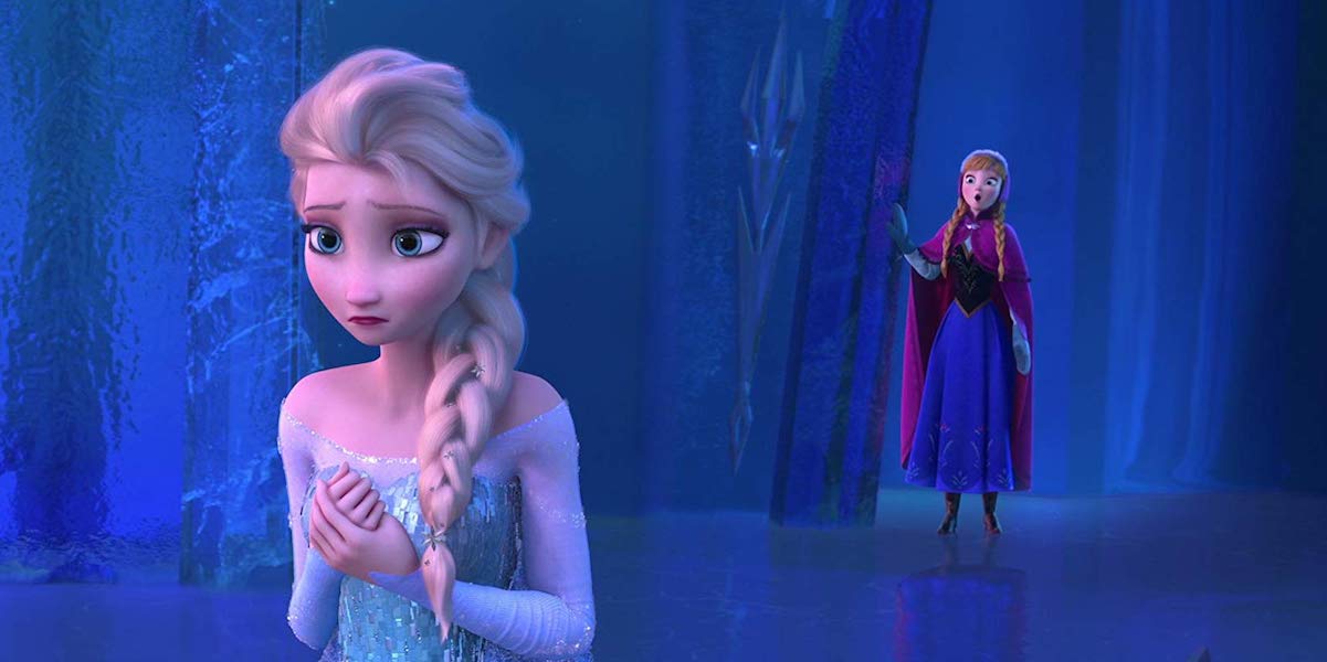Elsa And Anna in her Ice Castle in Frozen 2013