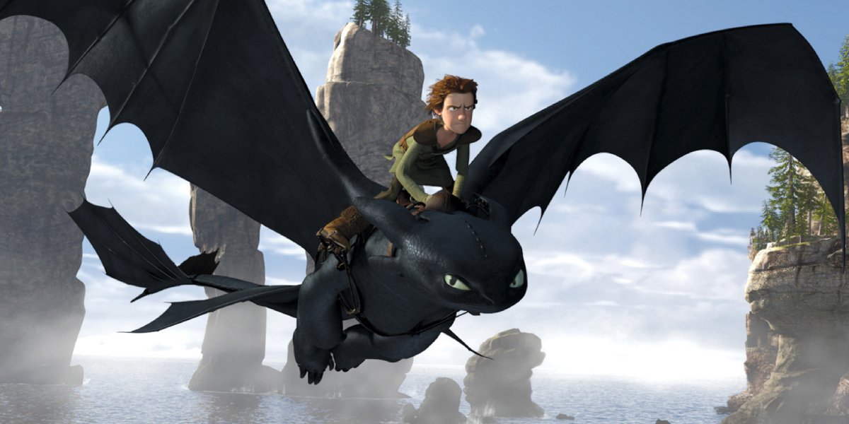 Hiccup and Toothless in How to Train Your Dragon