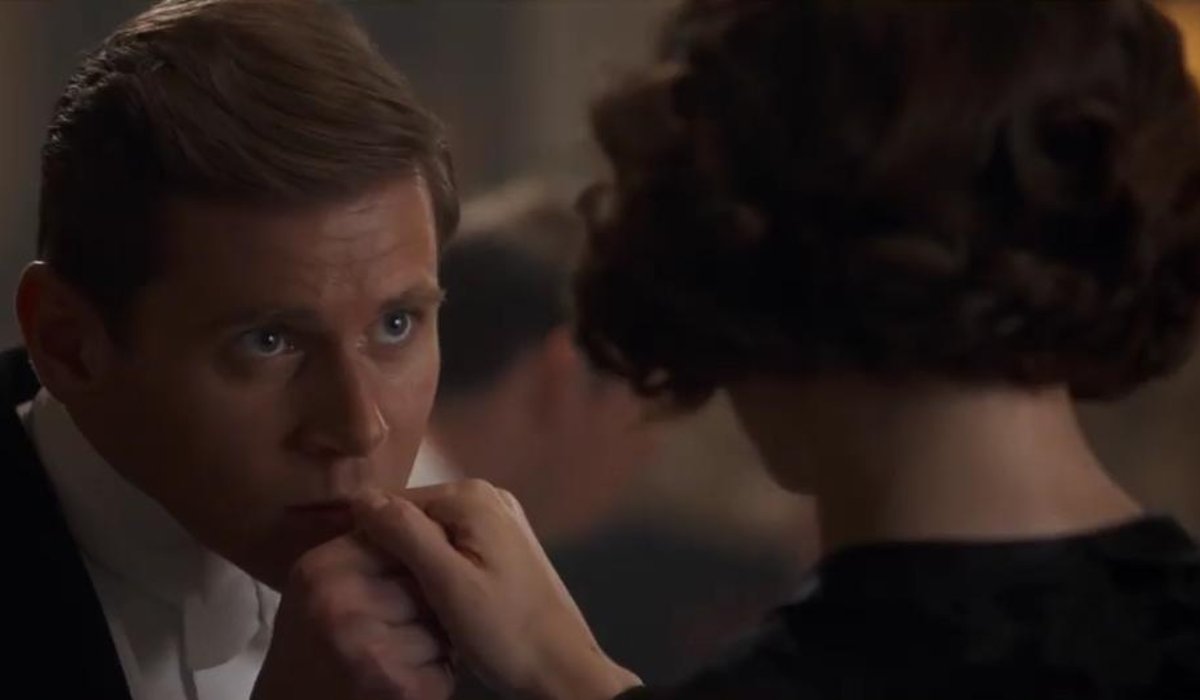 Downton Abbey Tom Branson kisses Lucy Smith's Hand