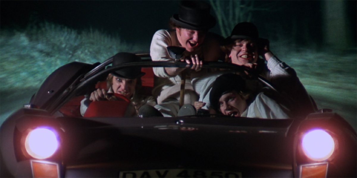 A Clockwork Orange Alex and the Droogs driving