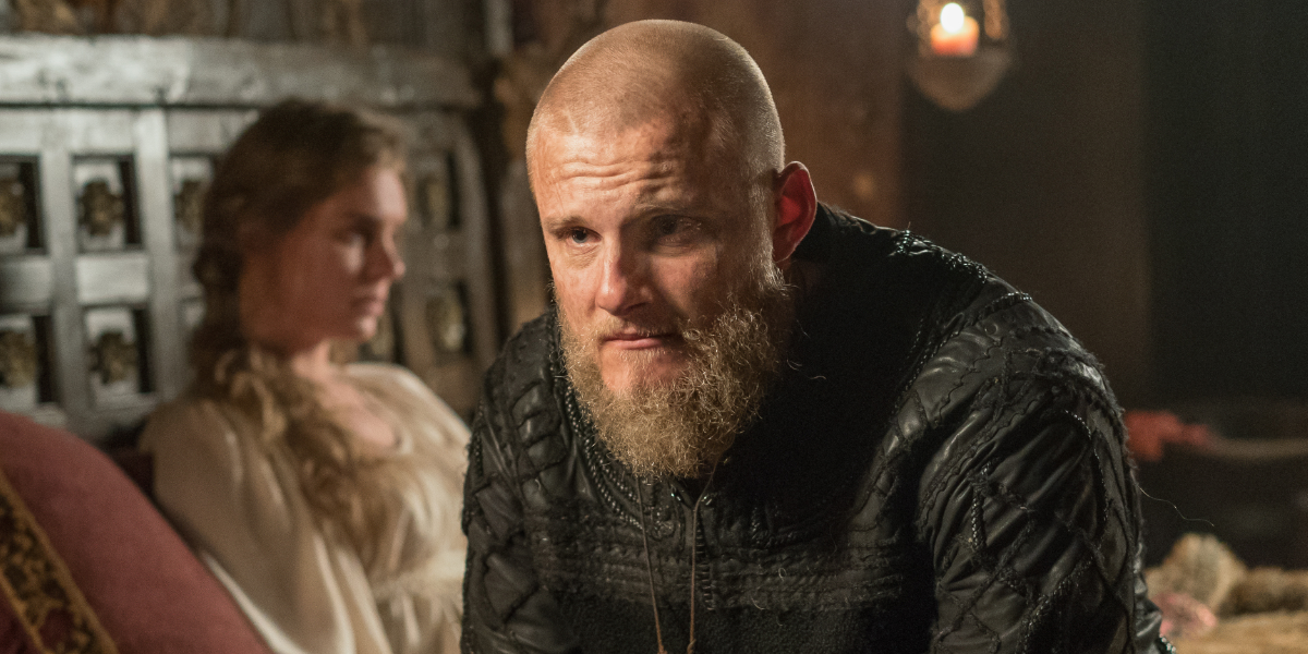 Lagertha reacts as 'Vikings' Bjorn and Ivar the Boneless reunite